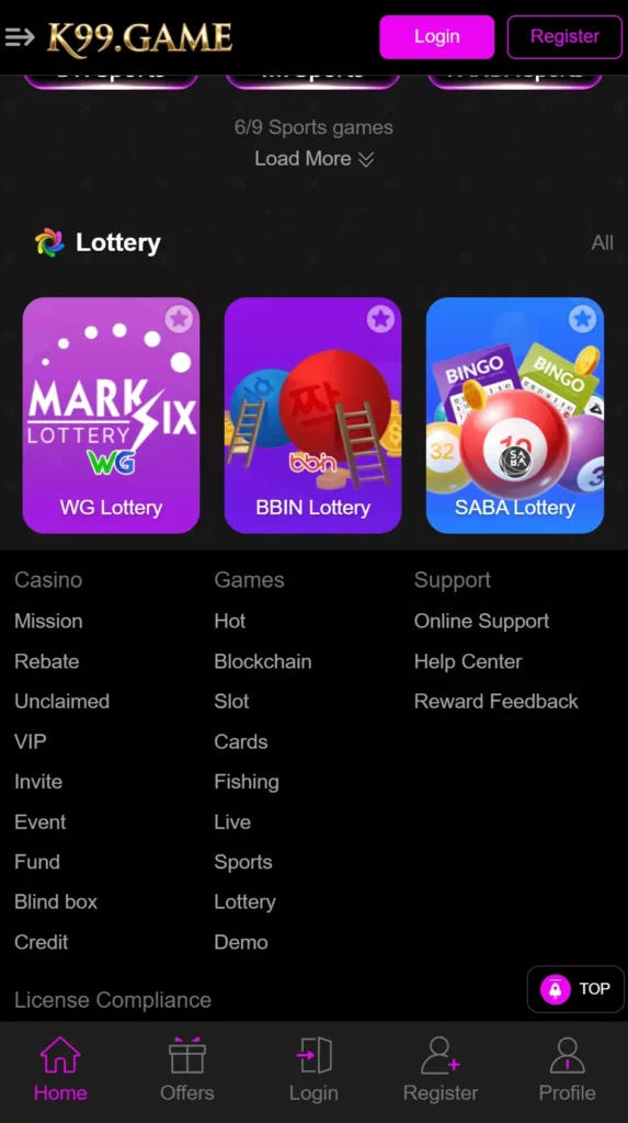 K99 Game Lottery Games