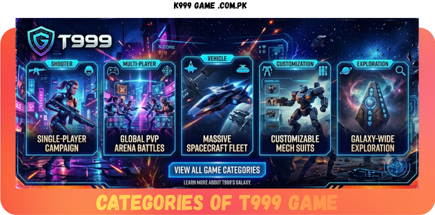 t999 game categories in Pakistan 2026